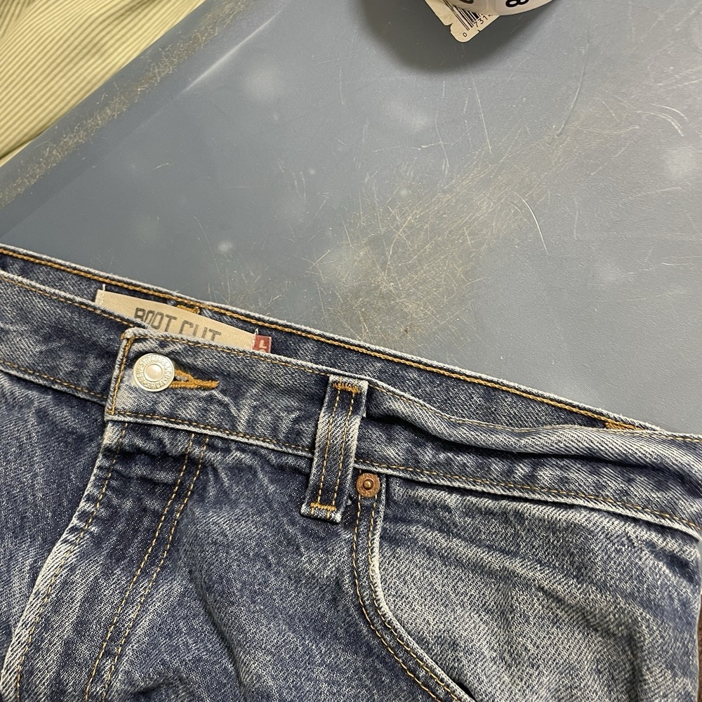 Vtg Levis 517 Jeans Mens 34x30 Whisker Fade Bootcut Distressed Honeycomb Y2K - Picture 15 of 16
